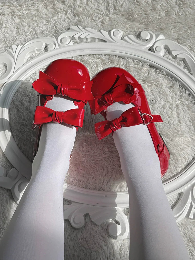 Beauty Bunny - Kawaii Lolita Shoes Low Heels Round Toe PU Shoes