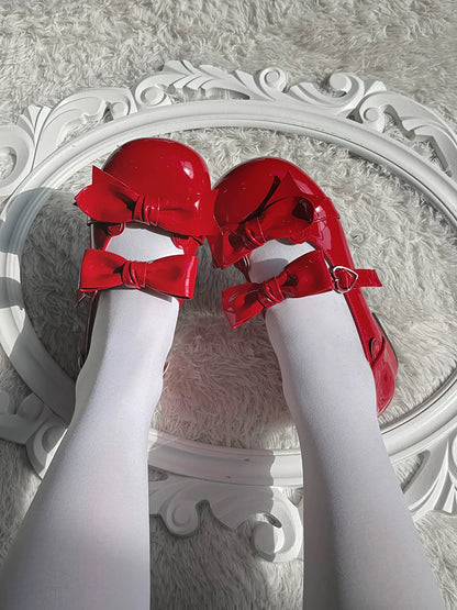 Beauty Bunny - Kawaii Lolita Shoes Low Heels Round Toe PU Shoes