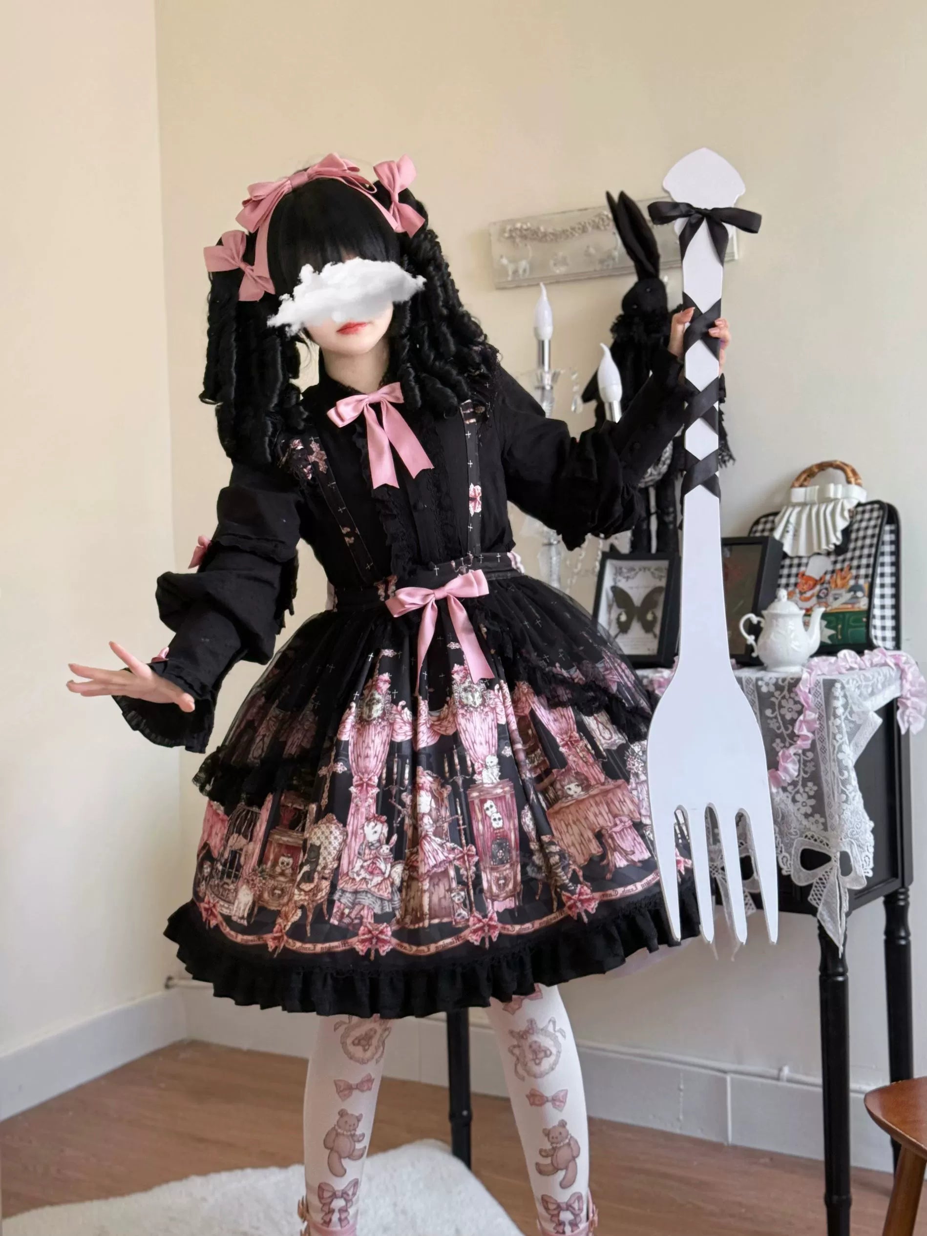 Uncle's Workshop - Missing Lamb Case - Gothic Lolita Dress Set with Sheep Prints