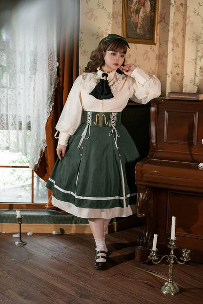 Miss Point - Golden Movement - Elegant Lolita Fishbone Skirt Customized