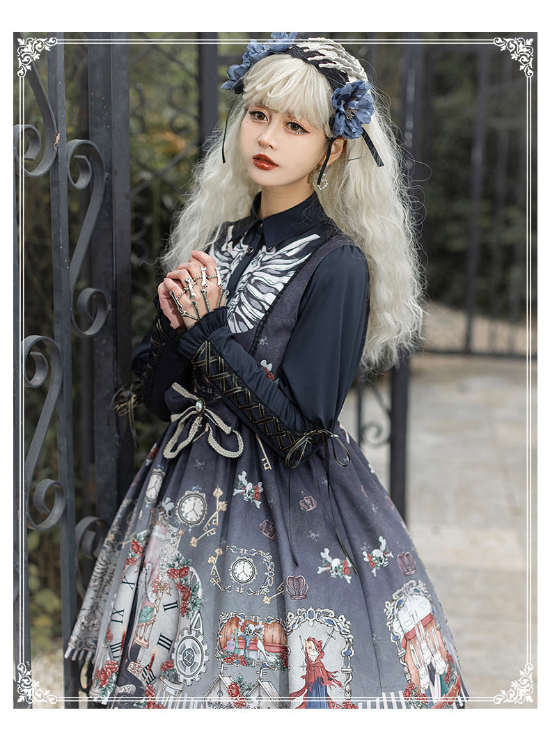 YingLuoFu - Black Fairytale - Gothic Twins Lolita JSK