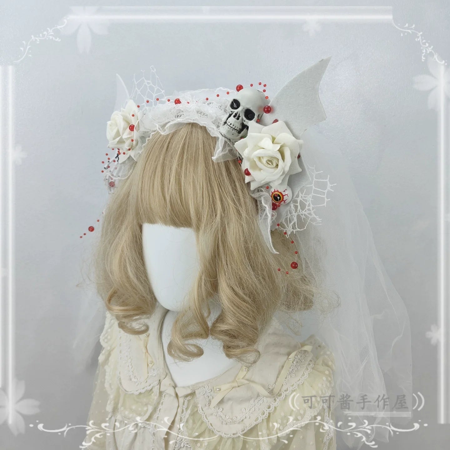 Cocoa Jam - Halloween Gothic Lolita Accessories, White Bride Style