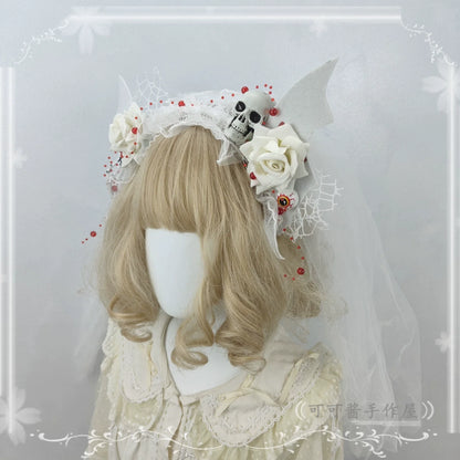 Cocoa Jam - Halloween Gothic Lolita Accessories, White Bride Style