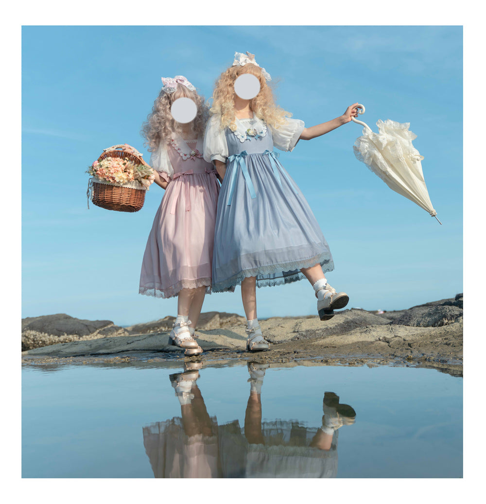 EESSILY - Afternoon Courtryard - Kawaii Lolita Summer Embroidery OP
