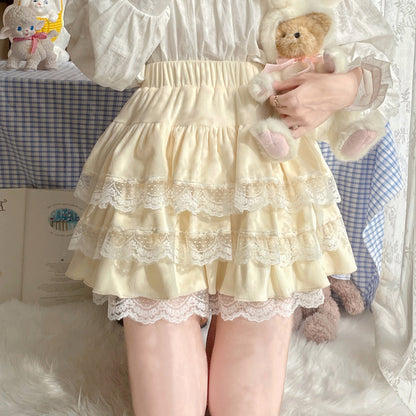Sugar Girl - Kawaii Lolita Skirt Lace Cake Short SK