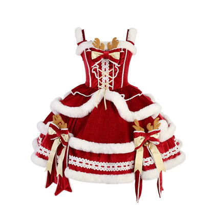 Matutu - Sweet Lolita JSK Suit Christmas Lolita Cape and Dress