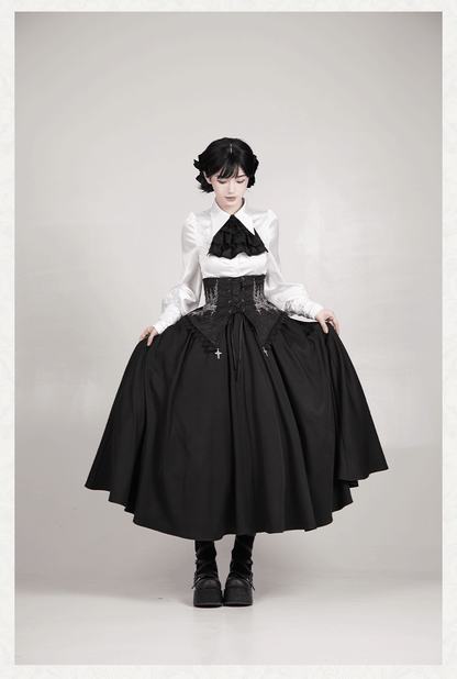 With PUJI - Thorny Night - Gothic Lolita Bust-supporting Skirt With Removable&Adjustable Strap