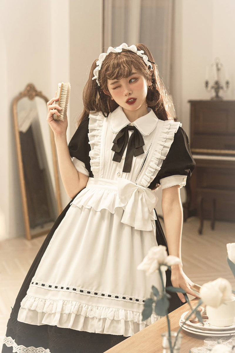 Your Princess - Maid Lolita Puff Sleeve Black Dress