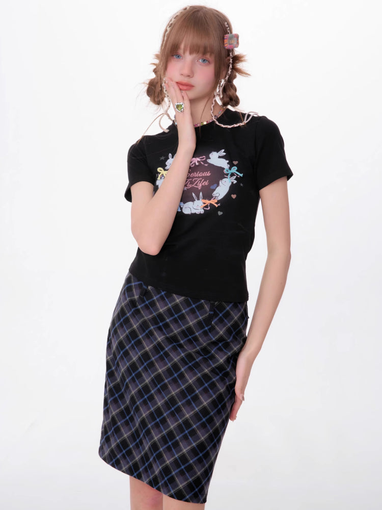 Round neck print short sleeve T-shirt【s0000007534】