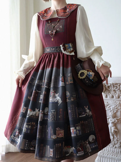 Miss Point - German Bookshelf - Classic Lolita Blouse, Butterfly-Shaped Collar