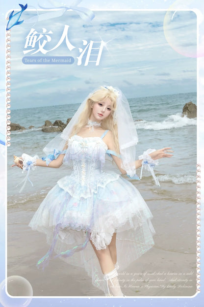 Qianmu - MermaidTears - Wedding Lolita JSK Dress, Ocean Theme