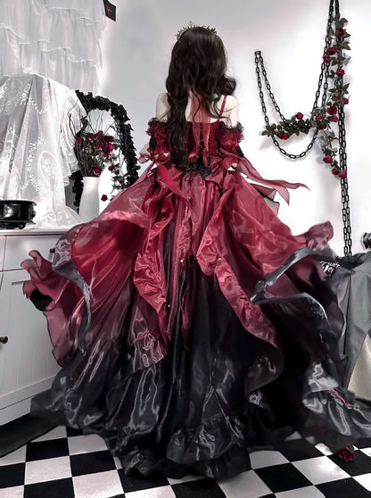 Meowing and fruity - Elegant Lolita Gorgeous Trailing With Large Hem & Shoulder Strap