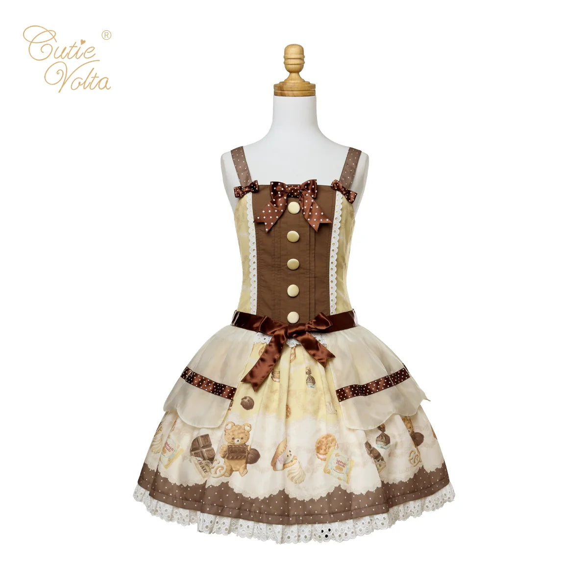 CutieVolta - Blissful Confectionery - Sweet Lolita OP Dress Bear Print JSK