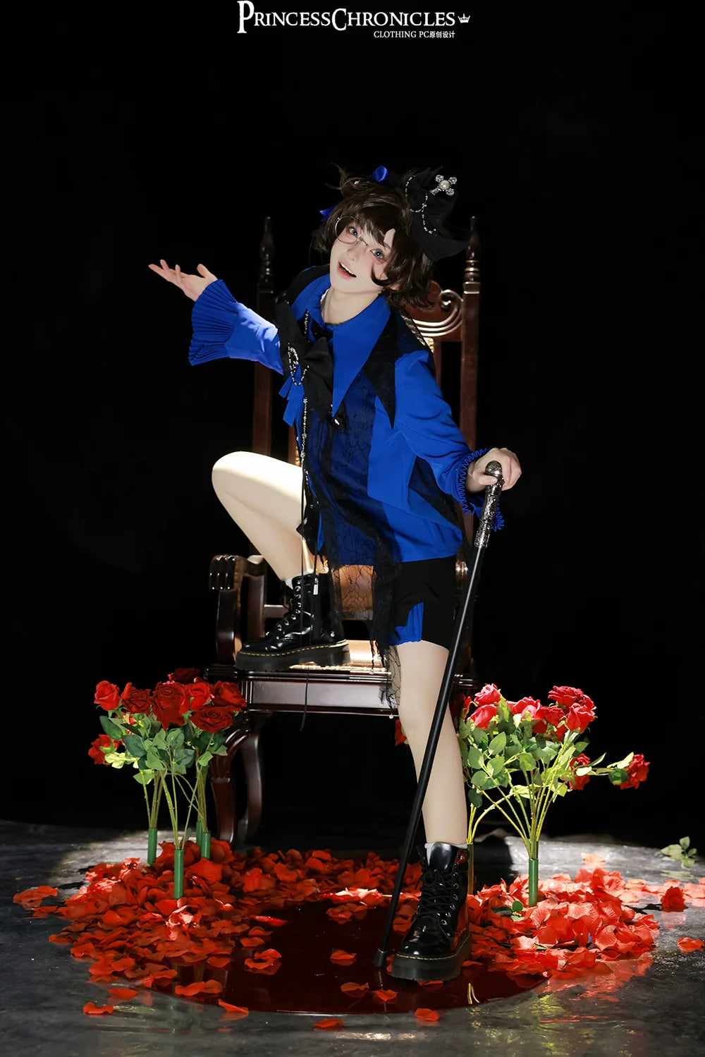 Princess Chronicles - Floating Phantom - Ouji Lolita Shorts Retro Blue Shorts