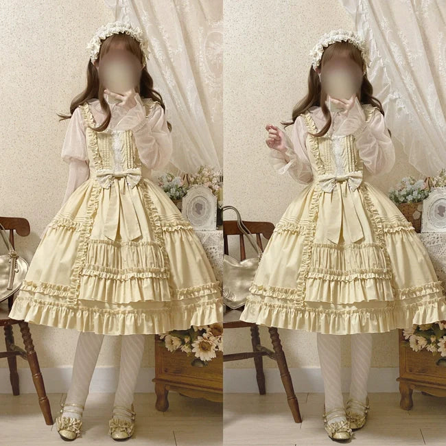 Cheese Cocoa - Doll Story - Cotton Lolita JSK Dress Open Front Kawaii Shirt