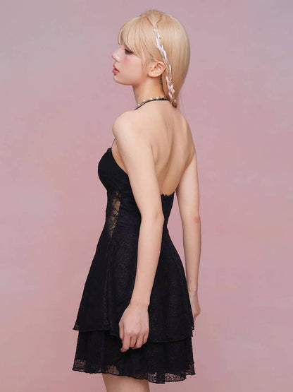See-through suspender dress【s0000008933】