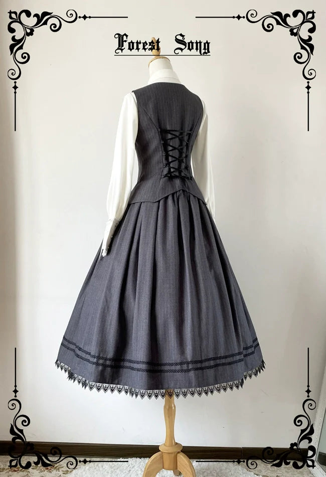 Forest Song - Griffin's Appointment - Vintage Lolita Vest Swallow Tail Vest