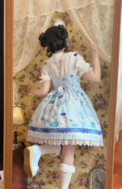 To Alice - Dear Dolls - Kawaii Lolita JSK Dress, Bear & Bunny Print