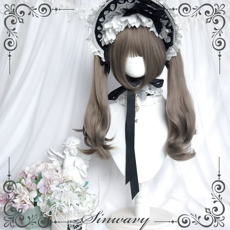 Sinwavy - Light Gothic Lolita Wig, Green-Toned Ash Grey
