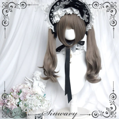 Sinwavy - Light Gothic Lolita Wig, Green-Toned Ash Grey