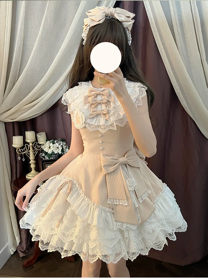 Alice Girl - Arrogant Miss - Sweet Lolita Jumper Dress with Tiered Lace Dress