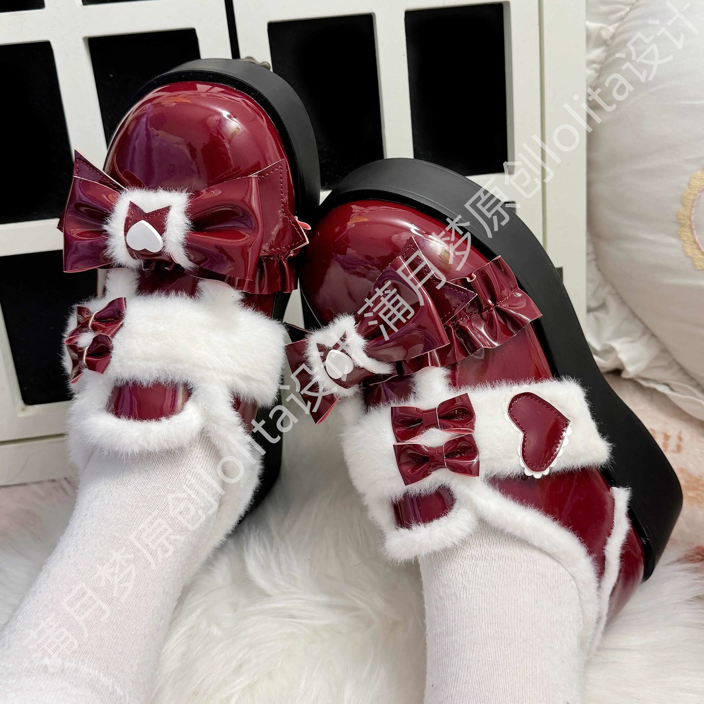 Puyuemeng - Cozy Cake - Winter Warm-lined Sweet Lolita Platform Shoes