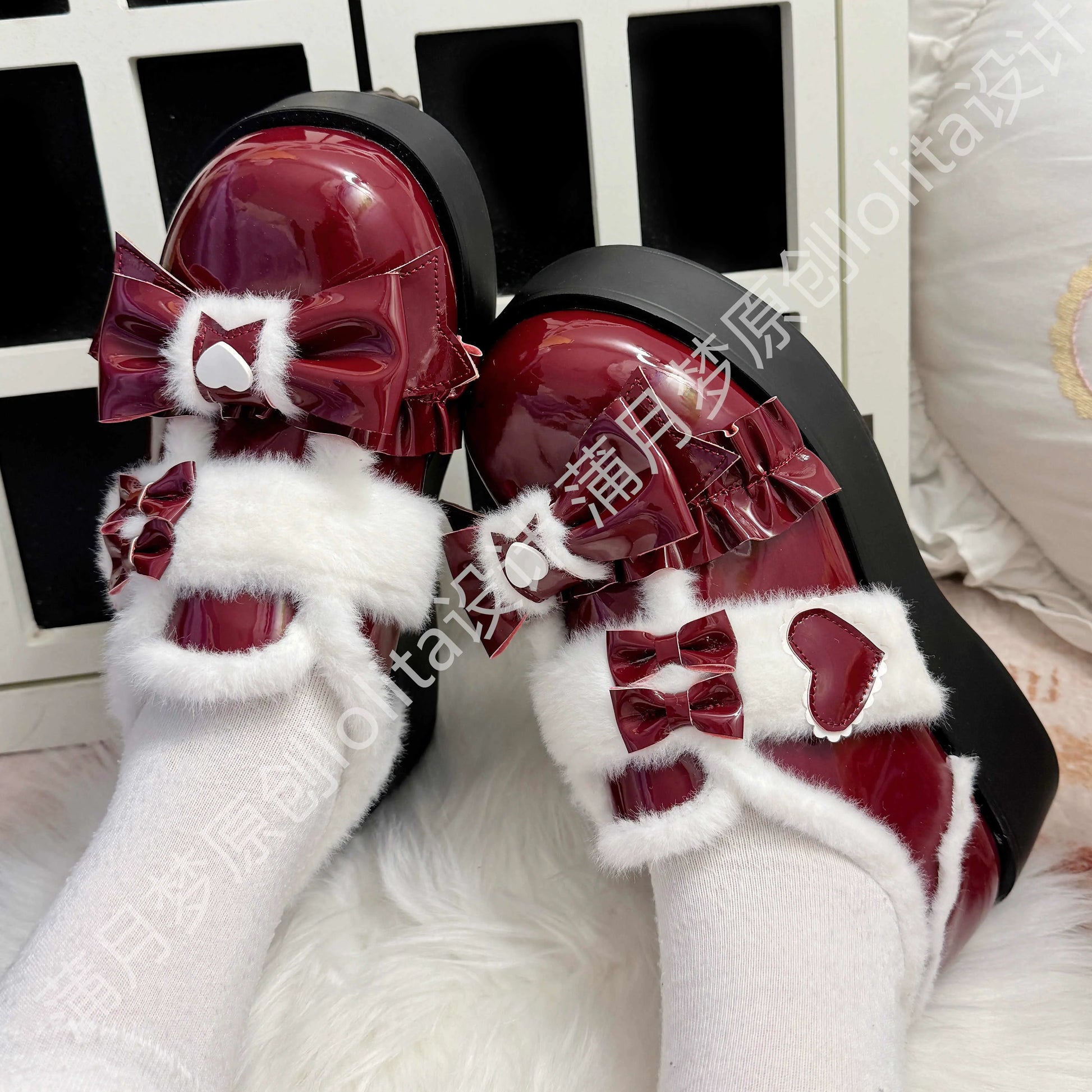 Puyuemeng - Cozy Cake - Winter Warm-lined Sweet Lolita Platform Shoes