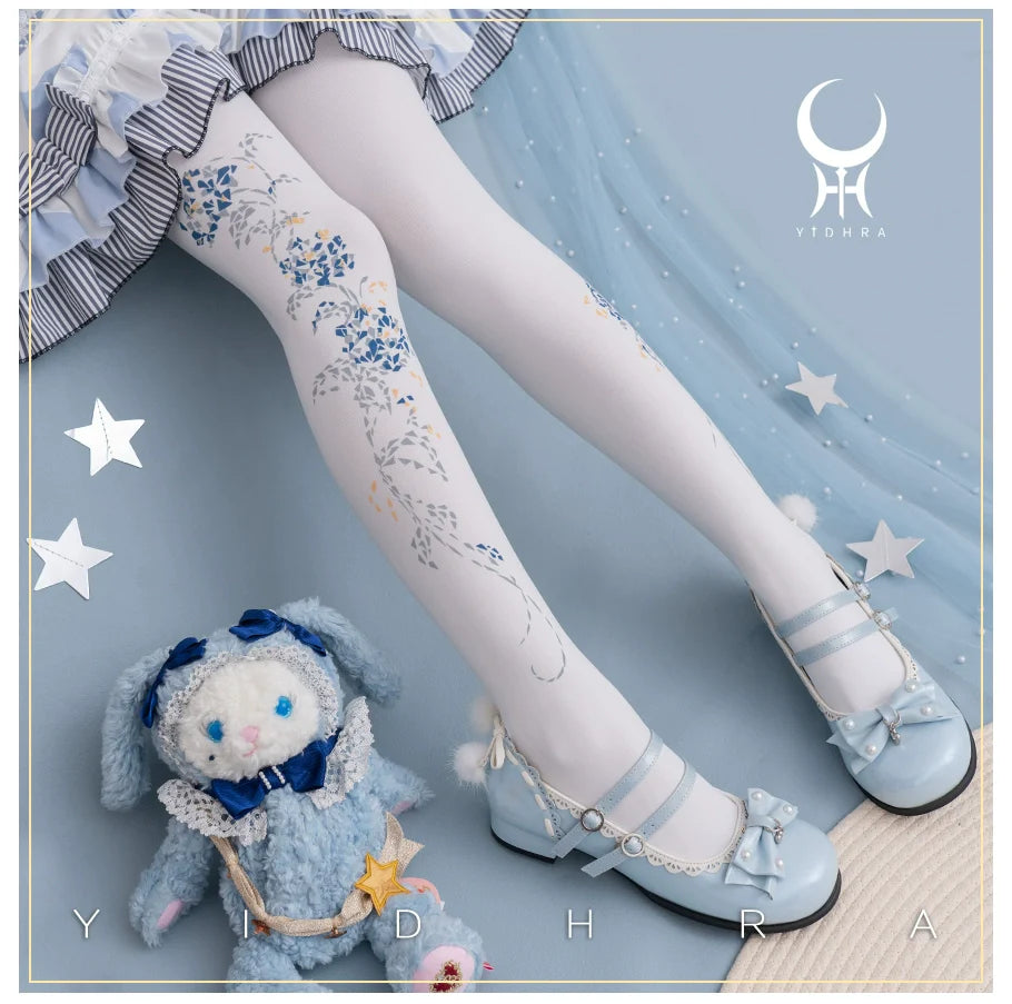 Yidhra - Resplendent flower Qiki - Elegant Lolita Pantyhose Velvet Pantyhoses Summer