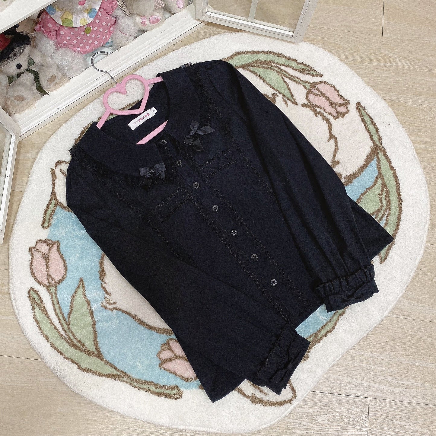 MIST - Grace Deer - Sweet Lolita Blouse with Peter Pan Collar and Long Sleeves