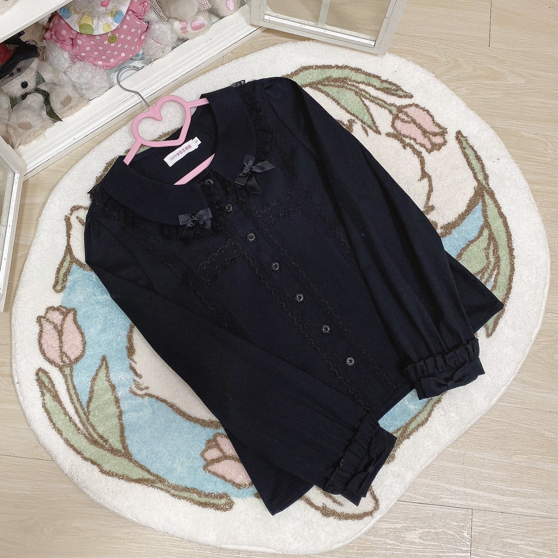 MIST - Grace Deer - Sweet Lolita Blouse with Peter Pan Collar and Long Sleeves