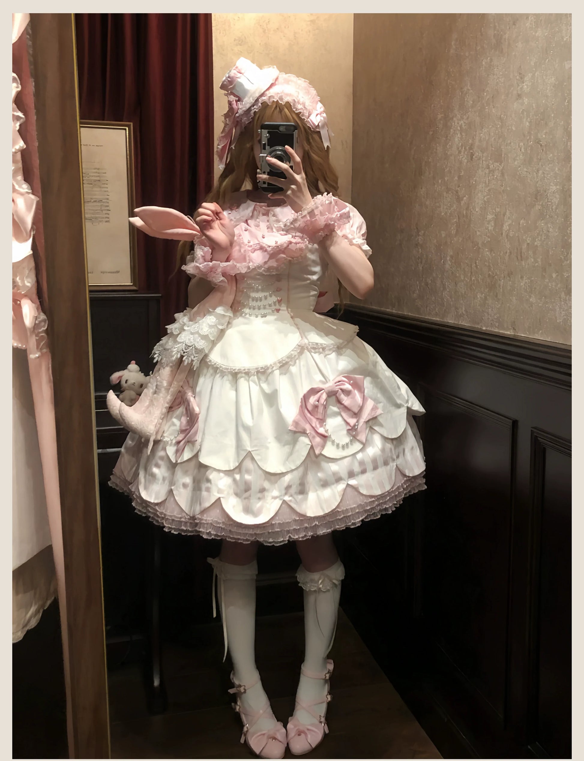 TaTaTa Lolita - Pearl Princess - Old School Lolita Jumper Dress Outfit, Petal Hem