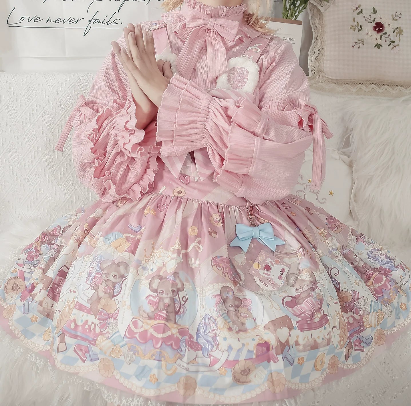 MIST - First Snow - Sweet Lolita Sweater Winter Puff Sleeve Knitting Innerwear