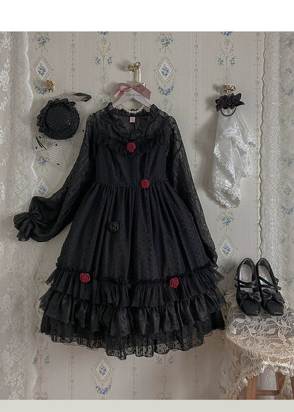 Sakurada Fawn - Spring Breeze - Plus Size Spring Lolita JSK Dress with Rose Decoration