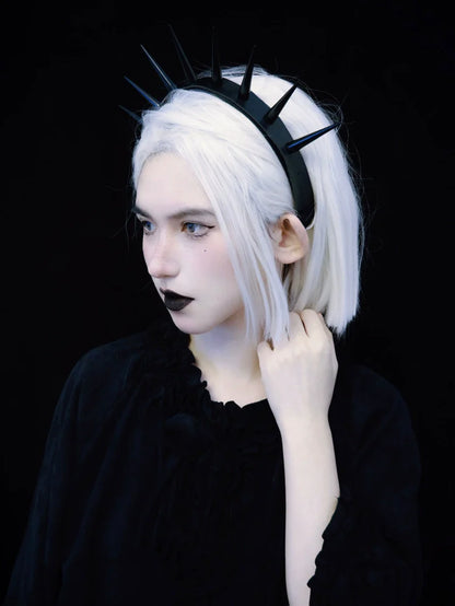 Strange Sugar - Punk Gothic Lolita KC Faux Leather Rivet Hair Accessories