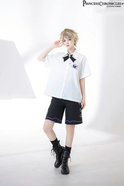 Princess Chronicles - Summer Loose Embroidered Short Sleeve White Shirt