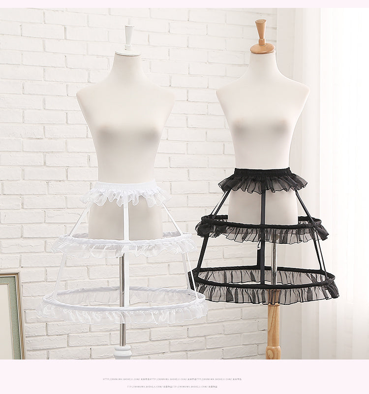 Manyiluo - Adjustable Lolita Petticoat Fish-bone Hollow-out Pannier