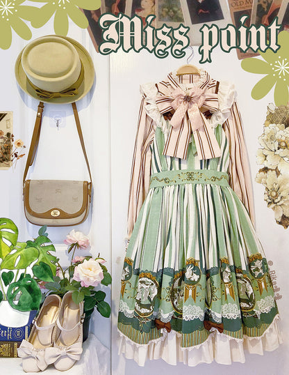 Miss Point - Chocolate Daily Light Sweet Stripe Lolita Blouse