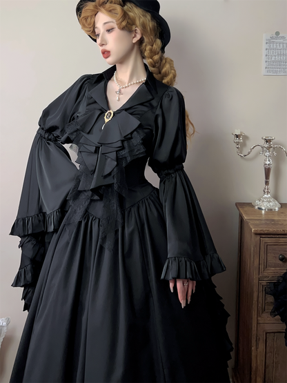 Muppet Mind Ben - Crow's Dinner - Gorgeous Lolita Jabot with Detachable Brooch