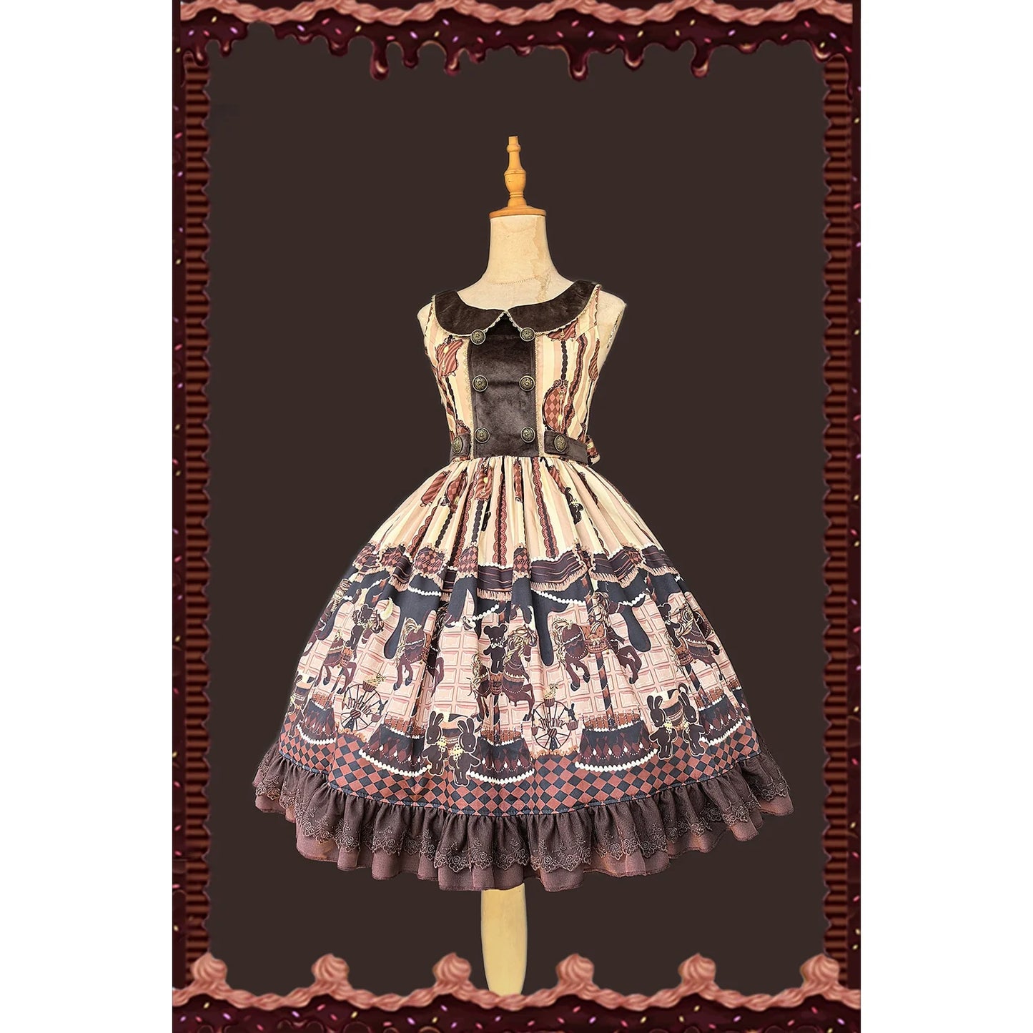 Infanta - Chocolate Carousel - Peter Pan Collar Old School Lolita Jumper Dress