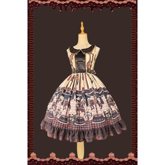 Infanta - Chocolate Carousel - Peter Pan Collar Old School Lolita Jumper Dress