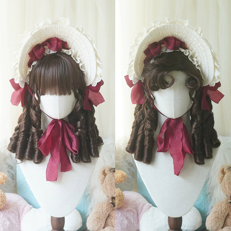Imperial Tea - Retro Lolita Wig Short Roman Curl Hairpiece
