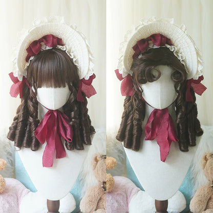 Imperial Tea - Retro Lolita Wig Short Roman Curl Hairpiece
