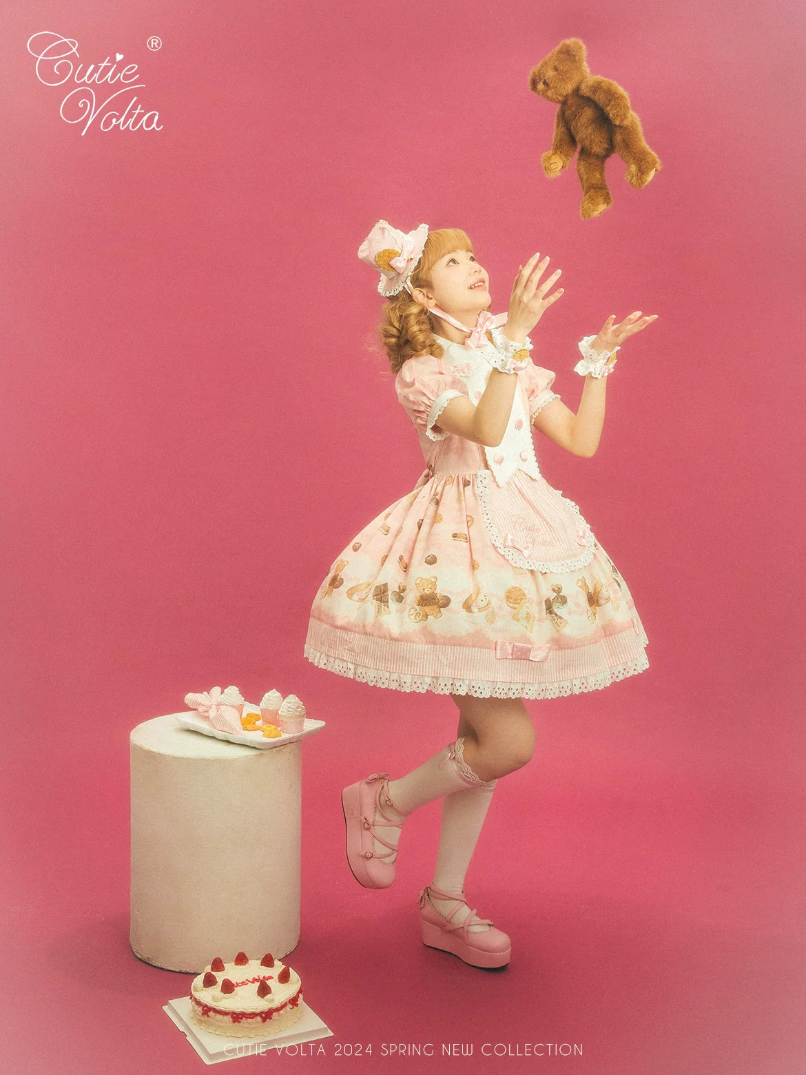 CutieVolta - Blissful Confectionery - Sweet Lolita OP Dress Bear Print JSK