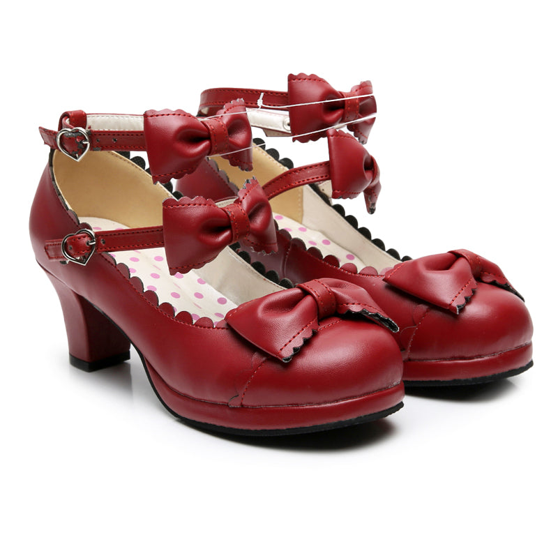 Sosic - Gott Melody - Round-head Bowtie Leather Lolita Shoes
