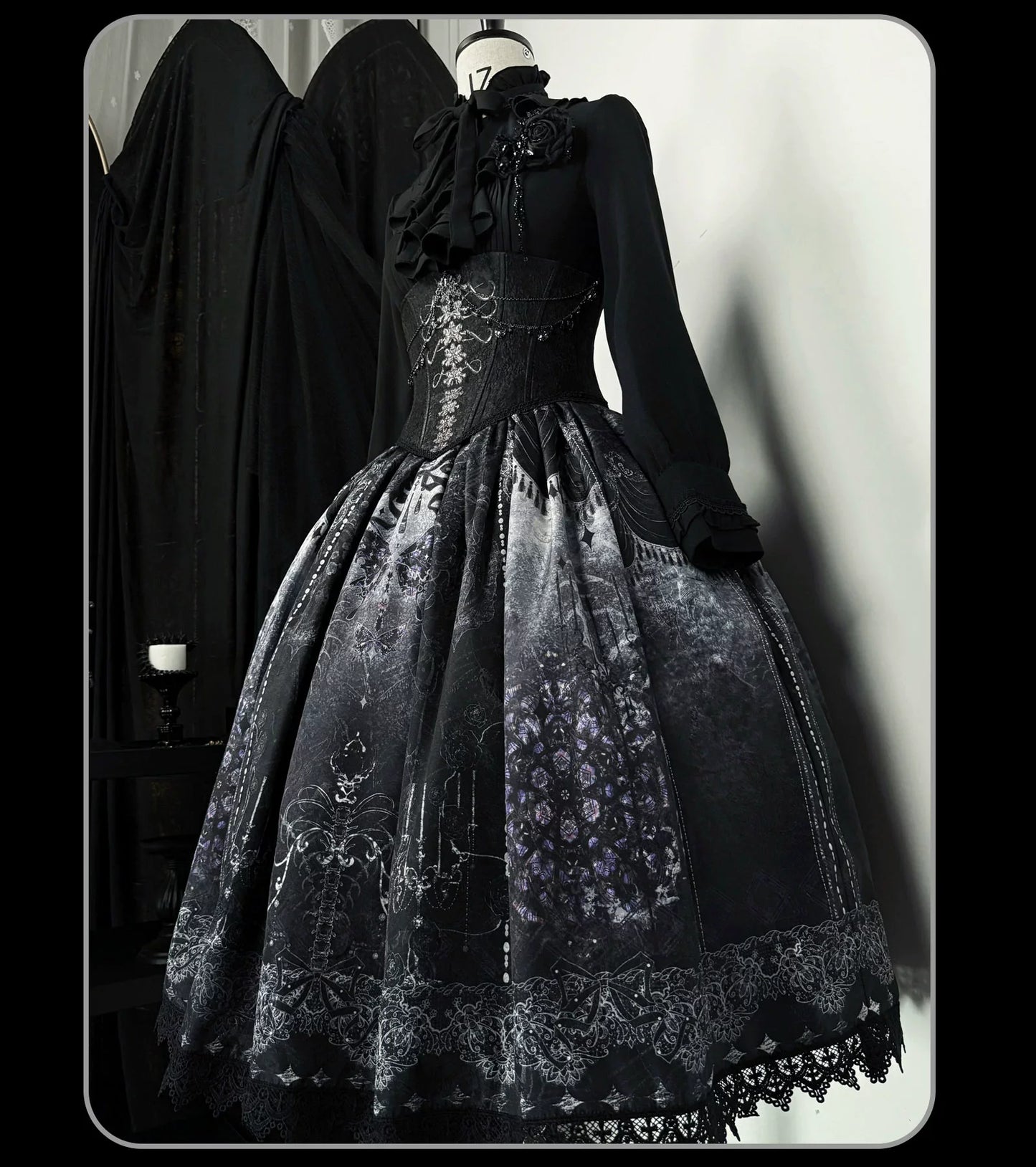 Susin Lolita - Bone-Eroded Butterfly - Gothic Lolita JSK & SK Set