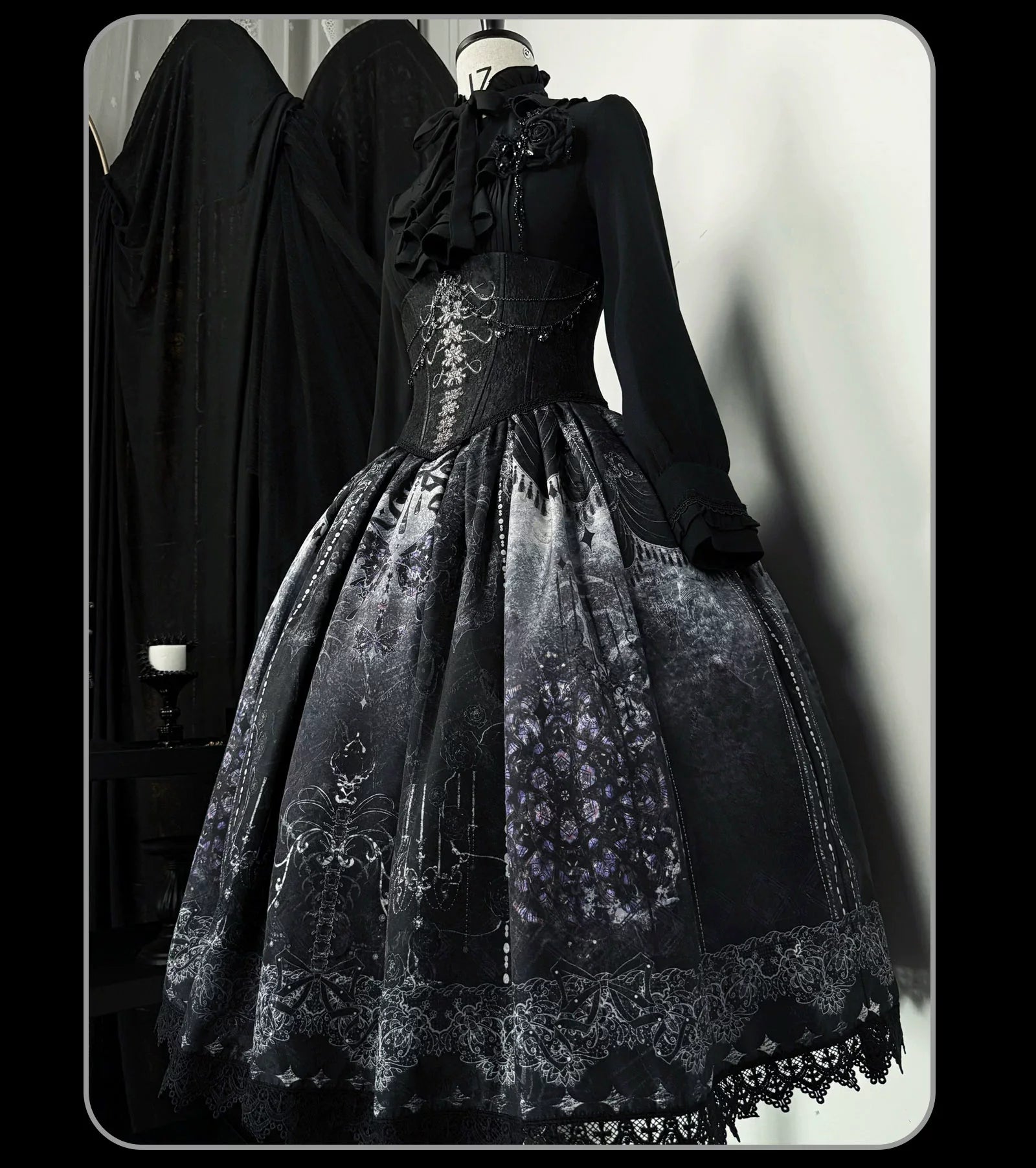 Susin Lolita - Bone-Eroded Butterfly - Gothic Lolita JSK & SK Set