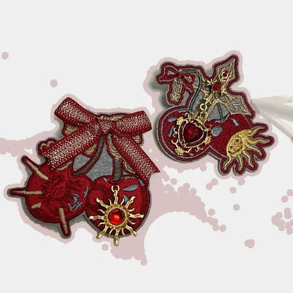 Gloaming - Sweet Lolita Cherry print Short Sleeve OP and SK Set