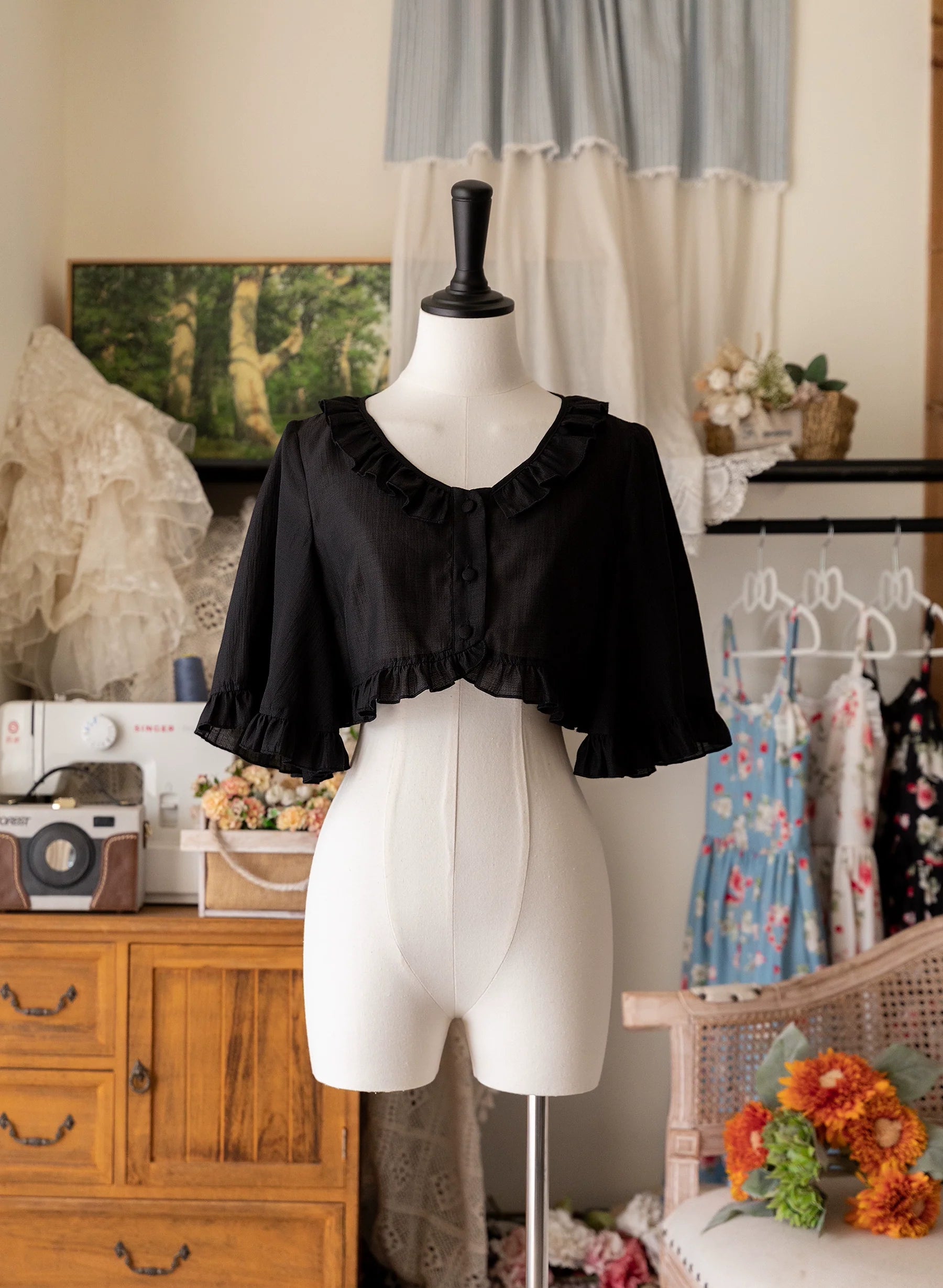 Forest Wardrobe - Summer Berry Picture Book - Elegant Lolita Thin Cardigan Ruffled Sleeve Innerwear Solid Color