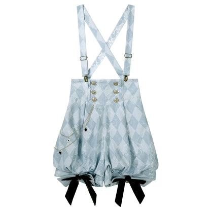 Your Princess - Alice in Time - Checkered Ouji Lolita Suit With Card & Rabbit Accents