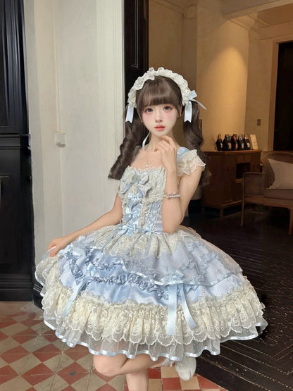 Sugar Girl - Dreamy Butterfly - Ballet-style Sweet Lolita JSK Dress With Large Bow Trailing